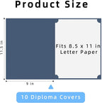 HAUTOCO 10 Pack Certificate Holders, Navy Blue Diploma Holders, Document Award Covers Certificate Folders with Gold Foil Border for 8.5x11 Letter Size