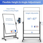 Rolling Whiteboard on Wheels, Double-Sided Magnetic Dry Erase Board with Stand, Mobile White Board for Office, Classroom, Home (32" x 48")