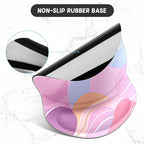 ITNRSIIET Ergonomic Mouse Pad with Gel Wrist Support Small Wrist Rest Smooth Surface Non-Slip PU Base Comfortable Office Supplies Pain Relief, 8.7 x 7.2 inches, Art Style Pattern