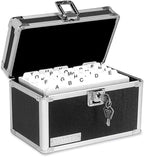Vaultz Lockable Index Card Holder - Flash Card Organizer for Recipes, Passwords or Studying Holds 450 4x6 Notecards - Index Card Box Study Accessories, Black