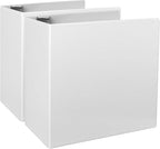 CIXILDTS 5-Inch 3 Ring Binder, Standard 5" Slant-D Ring Binder Fit Letter Size Paper, Presentation View Binders, White, 2-Pack