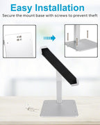 GDZN Anti-Theft Tablet Kiosk Stand with Lock, [Aluminum Arm] Desk Security POS Tablet Stand for Retail/Commercial/Trade Show, Heavy Duty Adjustable iPad Mount for iPad Pro, Galaxy tab, 9-14" Devices