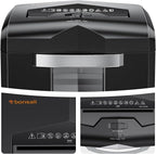 Bonsaii Heavy Duty 18-Sheet Cross-Cut Paper Shredder 60-Minute Runtime 6-Gallon Basket with Casters for Office Use Shreds Credit Cards and Staples