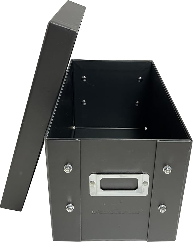 CheckOutStore Black Stamp & Die Craft Scrapbook Storage Pocket Box - 10 x 6 x 6 (Pack of 5)
