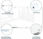 J&J worldwide Magnetic Glass Whiteboard 8' x 4' Ultra White, Large Frameless White Boards for Walls 96 x 48 Inches, Large Dry Erase Board for Office, Home, School