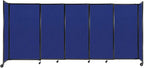 Versare Straightwall Sliding Portable Wall Partition | Freestanding Office Dividers | Locking Wheels | Temporary Room Separator | 11'3'' Wide x 5' Tall Royal Blue Fabric Panels