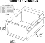 Acrimet Index Business Card Size File Holder Organizer Box Metal Base Heavy Duty (AZ Index Cards and Divider Included) (White Color with Clear Crystal Plastic Lid Cover)