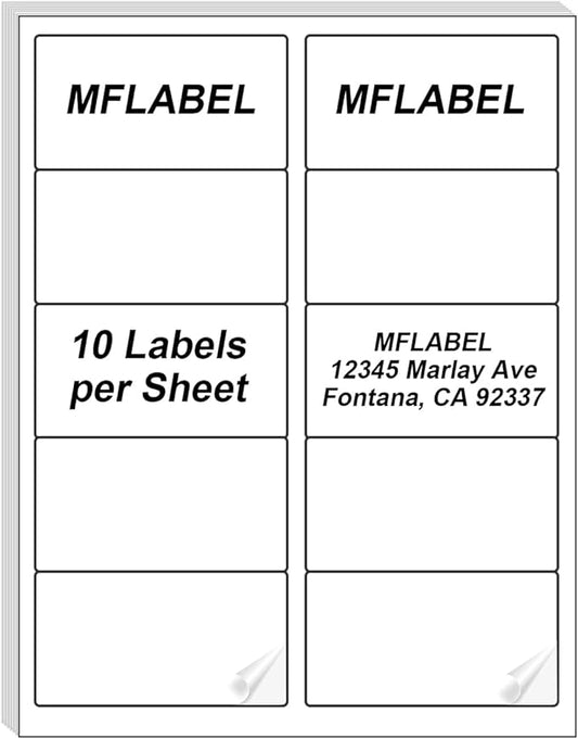 MFLABEL 2x4 Label, 10-UP Shipping Address Sticker, 90000 Labels,9000 Sheets for Printer, Internet Mailing Shipping Labels, 2" x 4" FBA Label for Laser/Inkjet Printer