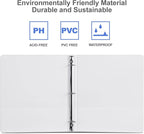 3 Ring Binder 1/2 Inch, ViVin Sturdy 0.5"-Round Ring Binder with 2 Interior Pockets, Clear View Cover, PVC-Free, Fits 100 Sheets of 8.5'' x 11'' Paper, Office Home School (12 Pack, White)