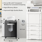 bonsaii 18 Sheet Heavy Duty Cross-Cut Paper and Credit Card Shredder, 6 Gallon Pullout Basket and 4 Casters, Black