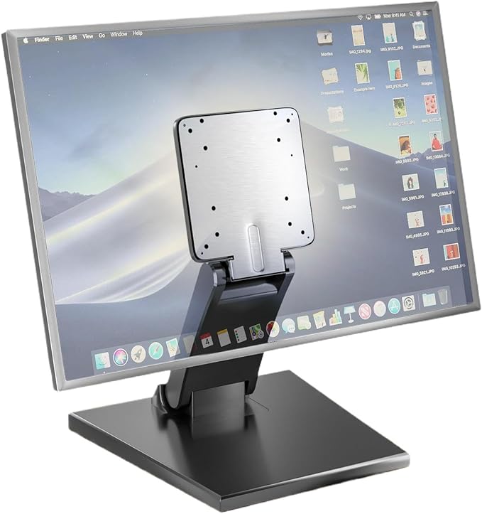 Jakeko Lay Flat Low Profile Monitor Stand - For 14-24" Screens Ergonomic Adjustable Desktop Mount With 100x100mm Compatibility