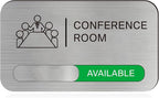 ANIWEY Acrylic Office Meeting Room Door Sign, 8.8 x 5.1 inches, Silver, Minimalist Style