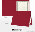 LUXPaper 9.5" x 12" Certificate Holders | Burgundy Linen | 100lb. Cover | 100 Qty
