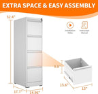 OPTYMIRA Metal File Cabinet with Drawer Heavy Duty Locking File Cabinets Home Office Steel Filing Cabinet Vertical File Cabinets for Legal/Letter Size File,Assembly Required