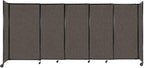 Versare Straightwall Sliding Portable Wall Partition | Freestanding Office Dividers | Locking Wheels | Temporary Room Separator | 11'3" Wide x 5' Tall Mocha Fabric Panels