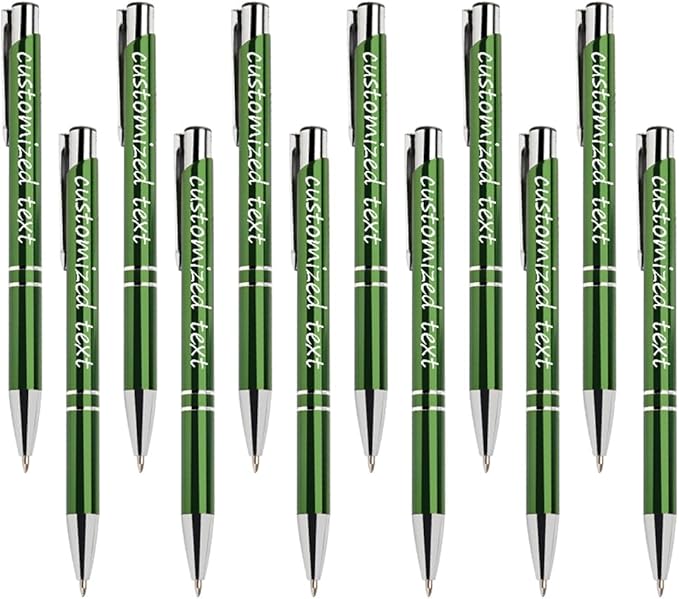 Yucold Customized ballpoint pens in bulk, personalized ballpoint pens with free engraving, for use in companies, enterprises, graduation anniversaries (Green,390)