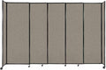 Versare Straightwall Sliding Portable Wall Partition | Freestanding Office Dividers | Locking Wheels | Temporary Room Separator | 11'3" Wide x 7'6" Tall Warm Pebble Fabric Panels