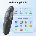 Presentation Clicker with Case Storage: PowerPoint Wireless Presenter Remote USB Type C Rechargeable Red Laser Pointer Clickers for Computer Project Mac PPT Slideshow Google Slide Advancer