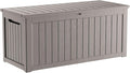 PATIOEASY Outdoor Storage Box 270GAL Waterproof Resin Deck Box,UV-Resistant Lockable Delivery Bin for Garden Tools,Large Patio Outside Cushions,Pool Accessories Supplies,Chest,Furniture,Package,Grey