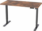 VIVO Electric 55 x 28 in Standing Desk, Memory Height Adjustment, 1B Series, Holds 220 lbs, One-Piece Rustic Vintage Brown Top, Black Frame, DESK-KIT-1B55N