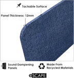 Escape 12" Freestanding Desk Divider | Eco-Friendly Acoustic Privacy Screen | Noise Reducing Desk Partition | 59" Wide | Dark Blue
