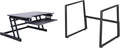 Rocelco 32" Height Adjustable Standing Desk Converter with Floor Stand Bundle - Slide Out Retractable Keyboard Tray - Sit Stand Up Dual Monitor Riser - Computer Workstation - Black (R ADRB-STFS)