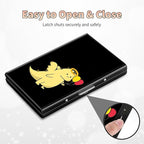 BWEGRHE Slim Credit Card Holder, Dinosaur RFID Blocking Metal Wallet for Men & Women, Aluminum Minimalist Hard Case Pocket-Sized Business Cards Organizer (Fits Up to 10 Cards)