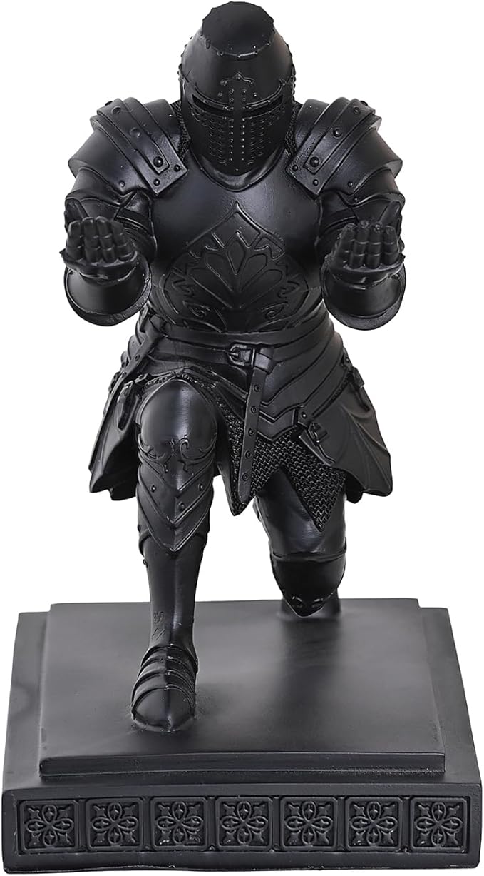 NCQIXIAO Templar Vanguard Soldier Pen Holder Pencil Stand Desk Organizers and Accessories as Gift for Medieval Warrior Enthusiast (Black)
