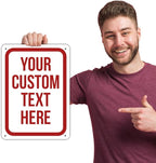 Custom Sign, Personalized Signs for Office, Business, Workplace, Warehouse, Airbnb, Warning Label, Delivery Red Border Signs, 8 x 12 Inches, Rust Free PVC, Waterproof, Hazard Information, Made in USA (Multi-color, 8 x 12")