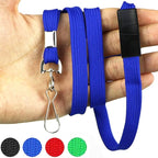 Bird Fiy Lanyards Safety Blue Lanyards Neck Flat Premium Breakaway Badge Lanyard with J-Hook for ID Nametag Badge Holder (Blue, 50 PCS)