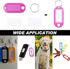 Key Tags, Key Labels, 10 Pack Plastic Key Tags with Ring and Label Window, Key Chain ID Tags/Identifiers for Name, Luggage, Bags, Backpack, 10 Colors