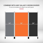 Proman Products - Galaxy 2 Panel Section Privacy Folding Screen Divider, Water Repellent Fabric Room Divider with Black Powder Coated Metal Frame for Indoors or Outdoors (Gray)
