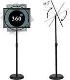 VAIIGO 11 x 17 Inch Adjustable Pedestal Sign Holder Poster Stand, Heavy Duty Floor Standing Sign Holder Stand Aluminum Snap Open Display Frame for Vertical and Horizontal View Sign Displayed(Black)