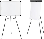 Amazon Basics High Boardroom Aluminum Flipchart Whiteboard and Display Easel Stand with Adjustable Height Telescope Tripod, 35 x 2 x 28 Inches, Black