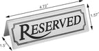 New Star Foodservice Stainless Steel Table Tent Sign (Silver (Reserved), 4.75"x 1.75" (Set of 6))