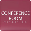 ADA CENTRAL SIGNS - 6" X6" Conference Room Sign- ADA Compliant Tactile Graphics Grade 2 Braille Text Acrylic Wall Signs - Authorized Personnel Only, Meeting Privacy Door Sign for Schools, and Offices