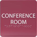 ADA CENTRAL SIGNS - 6" X6" Conference Room Sign- ADA Compliant Tactile Graphics Grade 2 Braille Text Acrylic Wall Signs - Authorized Personnel Only, Meeting Privacy Door Sign for Schools, and Offices