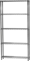 Shelving Inc. 8" d x 36" w x 64" h Chrome Wire Shelving with 5 Tier Shelves, Weight Capacity 800lbs Per Shelf