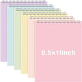 Maitys 6 Pcs Legal Pad Steno Spiral Notebook 8.5" x 11" Top Bound Spiral Pads Hard Cover College Ruled Notepad 70 Sheet Pad for School Office University Home(Macaron Color,Luxurious Style)