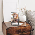 PPH-Sisy Acrylic Sign Holder 4x6 Display Stand, Clear and Stable Table Plastic Paper Holder, Acrylic Frames for Home Office Shop Photo Frames Exhibition Black (6pcs)