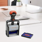 Heavy Duty Style Office Date Stamp with Completed - Self Inking Dater - Style C - Blue Ink Color