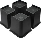 MXMZHXU Bed Risers 2 inch, 3 inch, 4 inch, 6 inch or 8 inch Heavy Duty Furniture Risers, Up to 6000 Lbs L Shaped Design Bed Lifts Blocks for Couch Desk Sofa Table (Black, 6 Inch 4 Pack)