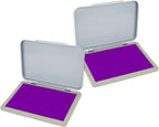 2 Pack Metal Case Stamp Pad Medium Size, Purple Color - Size: 3" x 4" - Choose from 15 Ink Colors