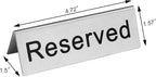 New Star Foodservice Stainless Steel Table Tent Sign (Silver (Reserved), 4.75” x 1.75” (Set of 2))