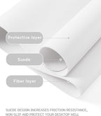 YSAGi Non-Slip Leather Desk Pad, Waterproof Laptop Computer Desk Keyboard Mat, Table Protector Blotter Mat, Large Mouse Pad for Office/Work/Home/Decor(White, 23.6" x 13.7")