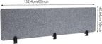 ReFocus Raw Clamp-On Acoustic Desk Divider Mounted Privacy Panel Set – Reduce Noise & Visual Distractions for Office, Study (Castle Gray, 2× Panels (60"×16"))