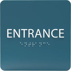 ADA CENTRAL SIGNS - 6" X6" Entrance Sign - ADA Compliant Tactile Graphics Grade 2 Braille Text Acrylic Wall Sign - Entry, Way in, Access Signs for Office, Hotel, Schools, Apartment, and Restaurants