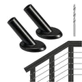 RiaYer 20 Pack 45 Degree Angle Protective Sleeves, Black Cable Railing Corner Protector Sleeve Beveled for 1/8" Wire Rope, T316 Marine Grade Cable Railing Kit with Two Drill Bit for Wood Posts HF039B