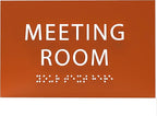 ADA CENTRAL SIGNS - 6" X4" Meeting Room Sign - ADA Compliant Tactile Graphics Grade 2 Braille Text Acrylic Wall Sign | Privacy, Interview, Room Name Sign for Schools, Hospitals, Offices, & Apartments