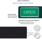 Open Closed Sign for Business Door, Open Signs privacy Slide Door Sign Indicator for Business Storefront, Restroom, Office Door, Wall, Window, Restaurants, Retail Salon Shops (Black)